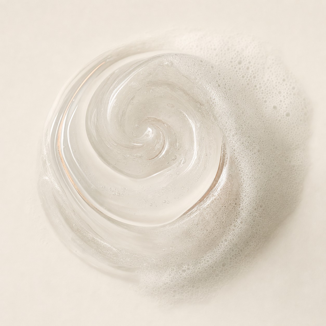 DISSOLVE 13 texture — a cushioned gel transforming into a fine, creamy foam